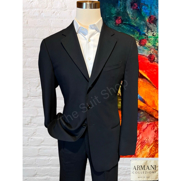 Armani Collezioni Other - Armani Collezioni 42L Solid Black Designer Blazer Sport Coat Suit Jacket